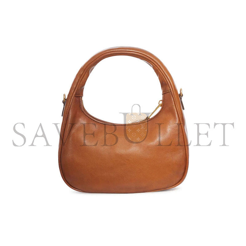 MIU MIU WANDER SMALL COGNAC LEATHER HOBO BAG (20*17*6cm)